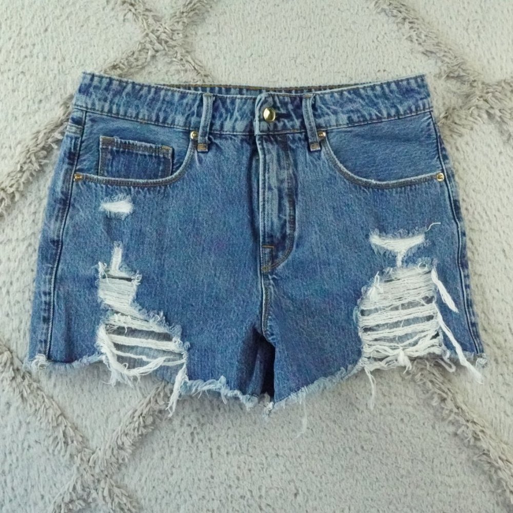 GOOD AMERICAN Womens 27 Good Vintage Cutoff Shorts 100% Cotton GCS79RC